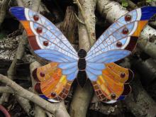 Butterfly mosaic glass
