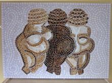 Three Fat Ladies mosaic, glass