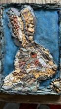 Mosaic portrait of a hare