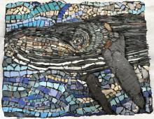 Whale portrait in mosaic
